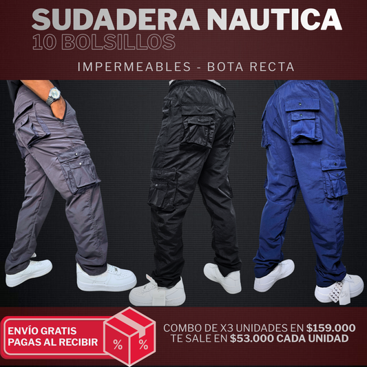 SUDADERA NAUTICA CARGO 10 BOLSILLOS